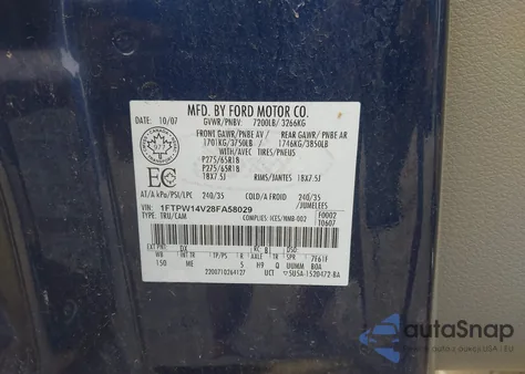 2008 Ford F-150 Xlt из США, поврежденный, VIN 1FTPW14V28FA58029